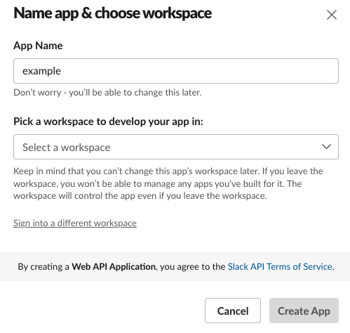 Create app in Slack 1